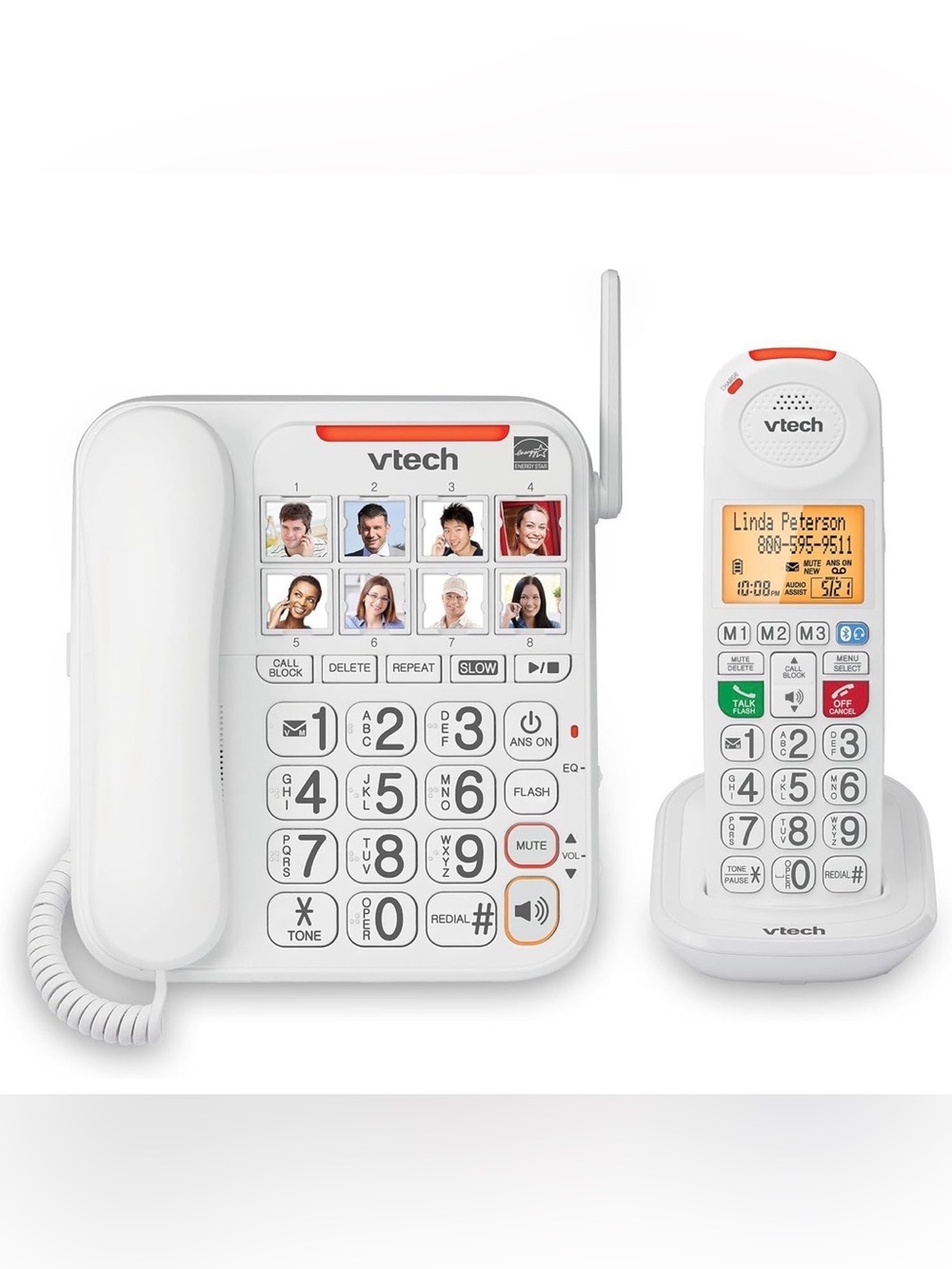VTech SN5147 Senior Phone Amplified Cord/Cordless Photo Speed Dial Big Button
